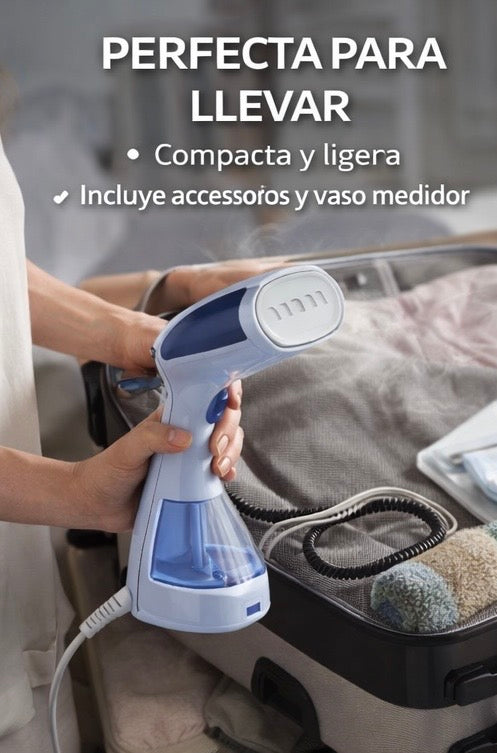 Plancha Vaporizador de Mano 2 en 1 – Elimina Arrugas en Segundos (Portátil y Potente)