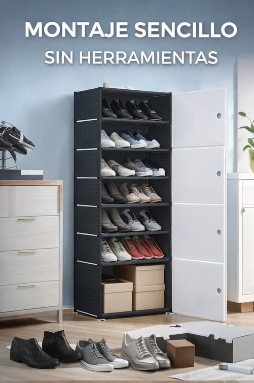 Zapatero Modular Vertical XXL – Organizador de Zapatos con Puertas Antipolvo
