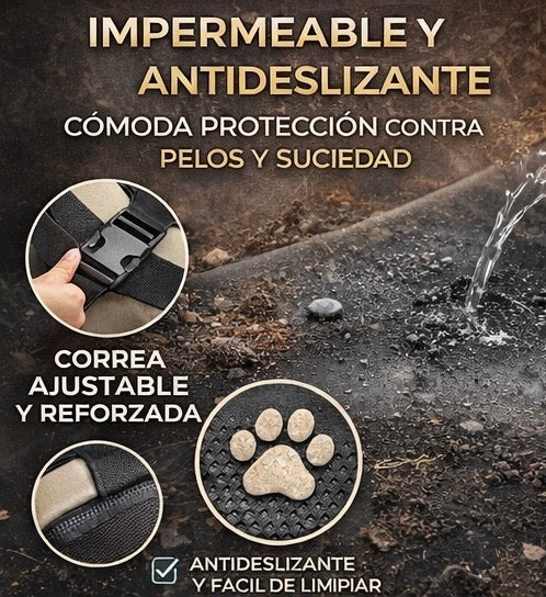 Protector Premium de Asiento para Mascotas – Anti Arañazos + Impermeable