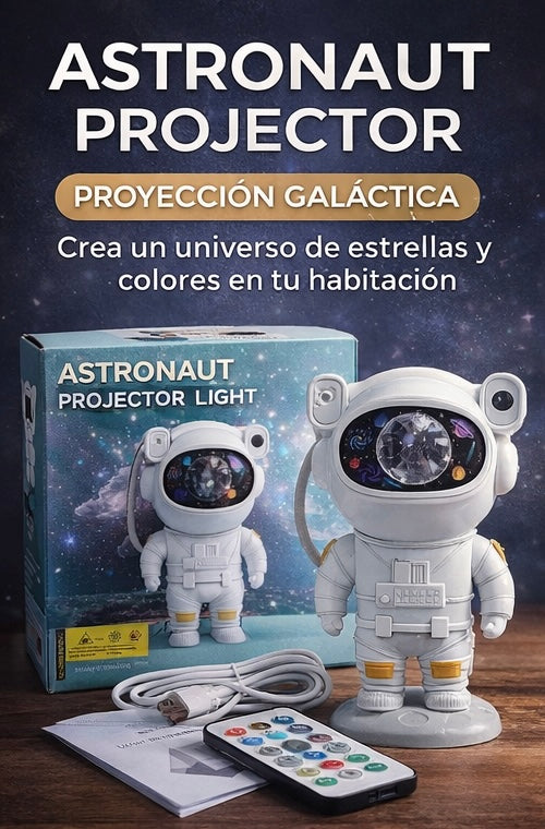 Proyector Astronauta Galaxia LED – Nebulosa + Estrellas con Mando y Temporizador