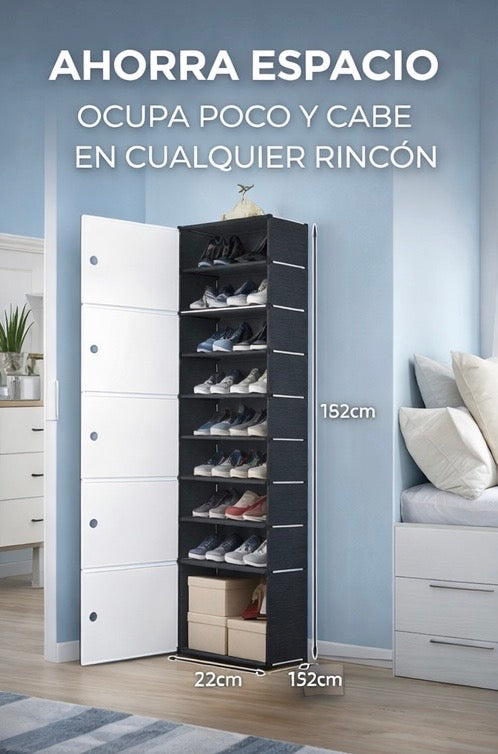 Zapatero Modular Vertical XXL – Organizador de Zapatos con Puertas Antipolvo