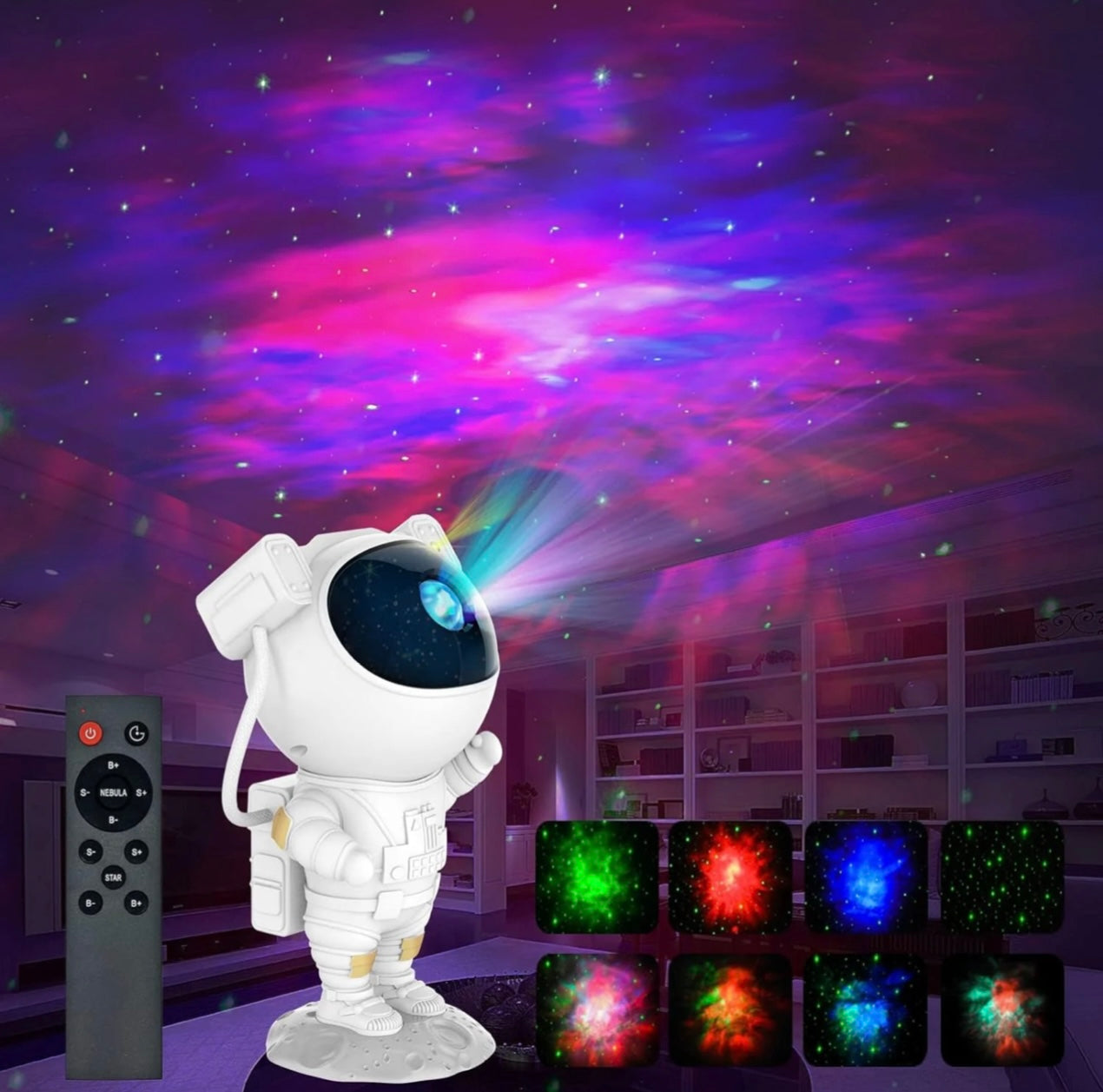 Proyector astronauta con altavoz bluetooth