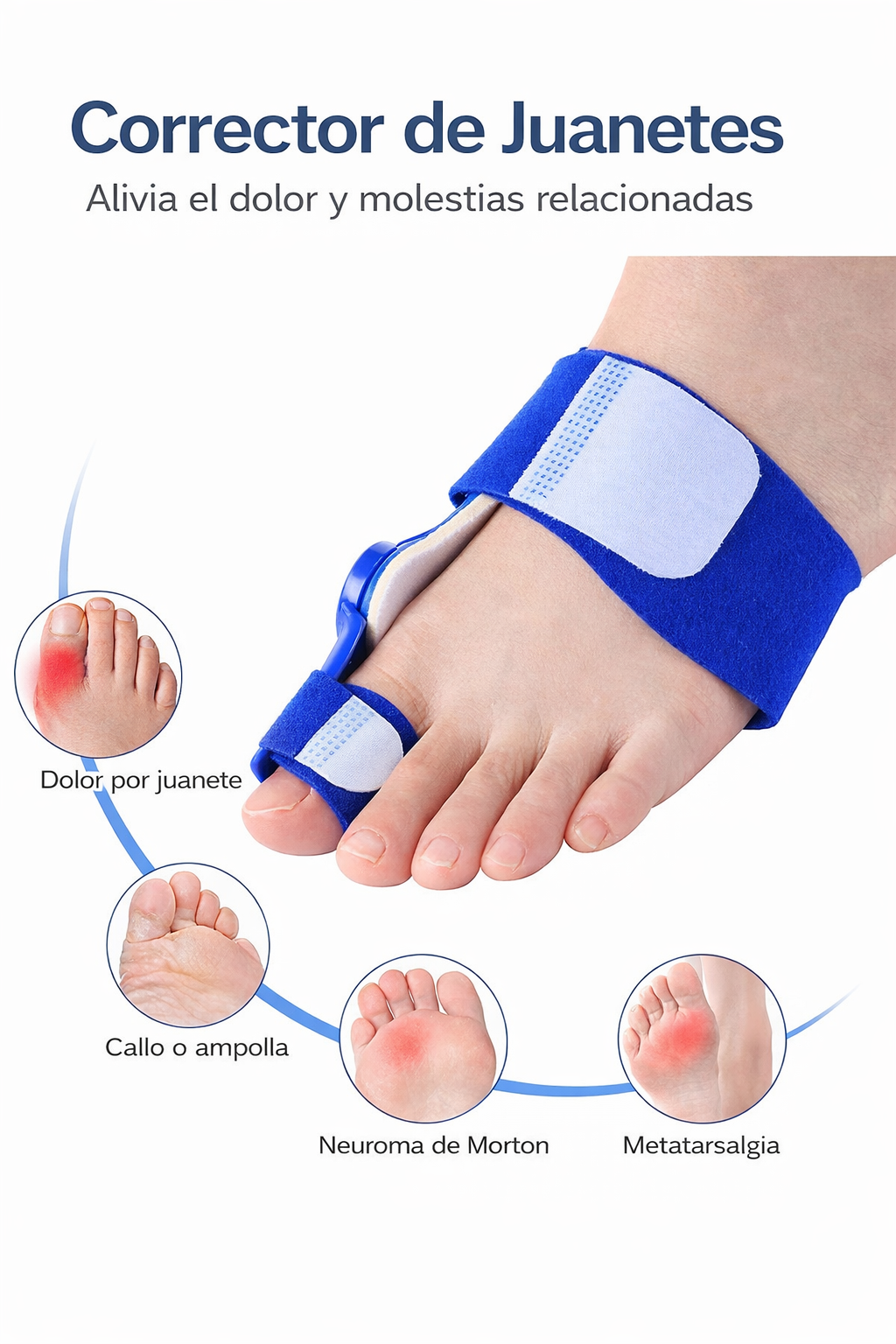 Corrector Ortopédico para Juanetes – Ajuste Cómodo y Estable