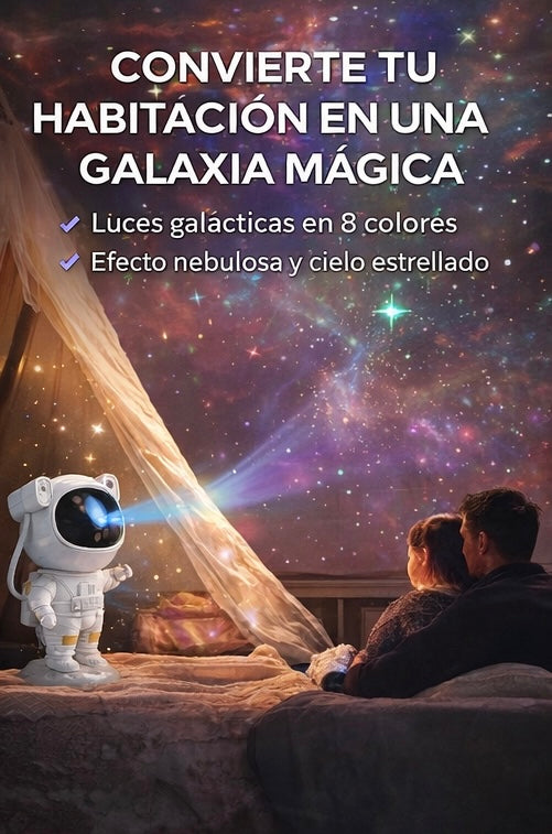 Proyector Astronauta Galaxia LED – Nebulosa + Estrellas con Mando y Temporizador