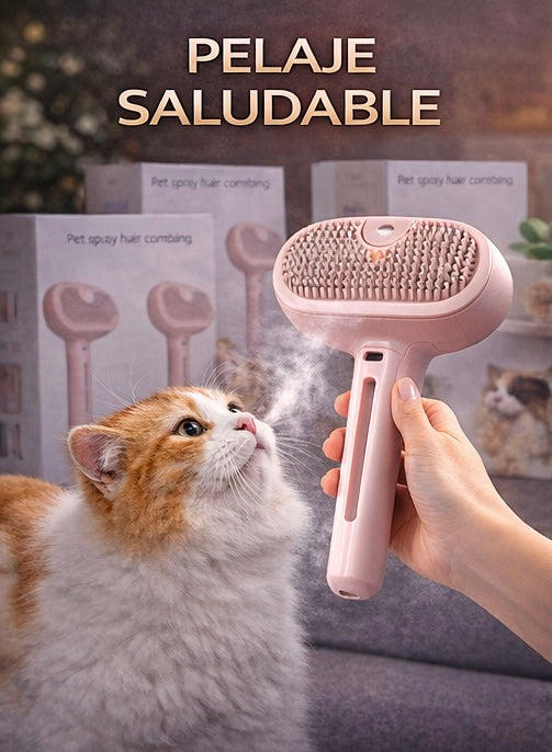 Cepillo de Vapor para Mascotas – Elimina Pelo Muerto y Desenreda sin Tirones (Perros y Gatos)