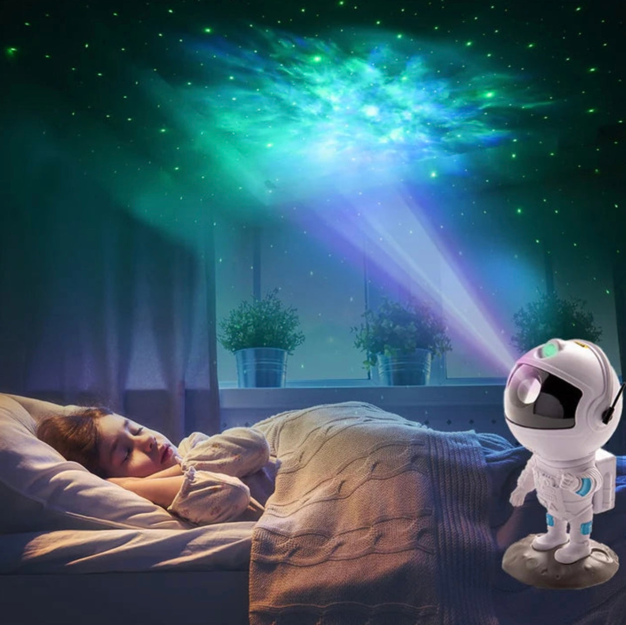 Proyector astronauta con altavoz bluetooth