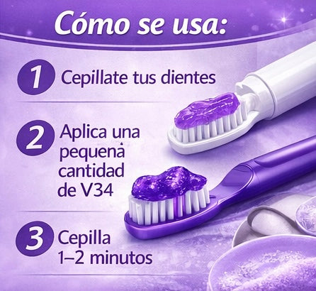 V34 Morado Corrector de Tono Dental – Sonrisa más brillante
